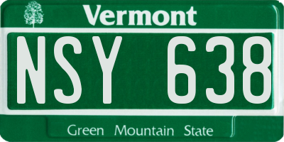 VT license plate NSY638