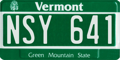 VT license plate NSY641