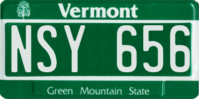 VT license plate NSY656