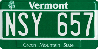 VT license plate NSY657