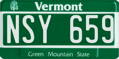 VT license plate NSY659