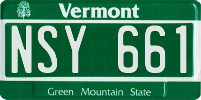 VT license plate NSY661