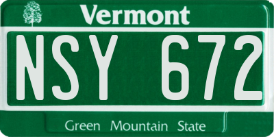 VT license plate NSY672