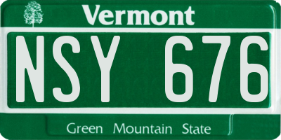 VT license plate NSY676