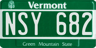 VT license plate NSY682