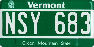 VT license plate NSY683