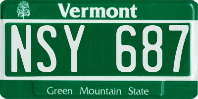 VT license plate NSY687