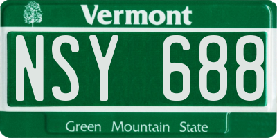 VT license plate NSY688