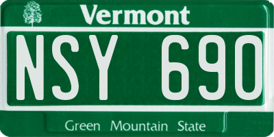 VT license plate NSY690