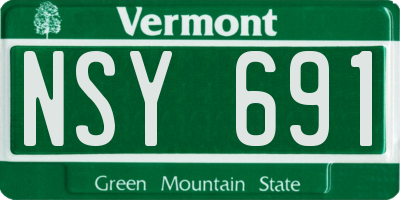 VT license plate NSY691