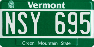 VT license plate NSY695