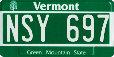 VT license plate NSY697