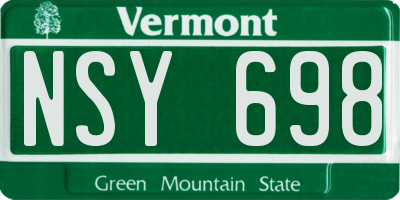 VT license plate NSY698