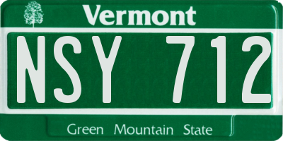 VT license plate NSY712