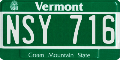 VT license plate NSY716