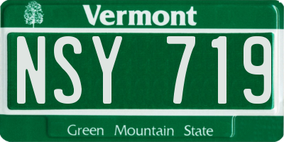 VT license plate NSY719