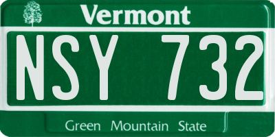 VT license plate NSY732