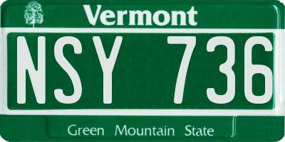 VT license plate NSY736