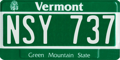 VT license plate NSY737