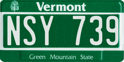 VT license plate NSY739