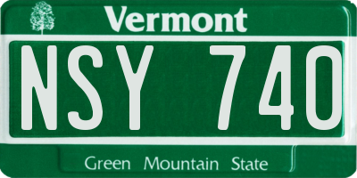 VT license plate NSY740