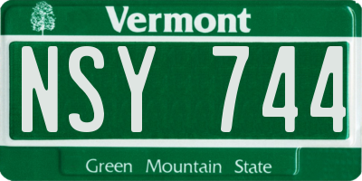 VT license plate NSY744