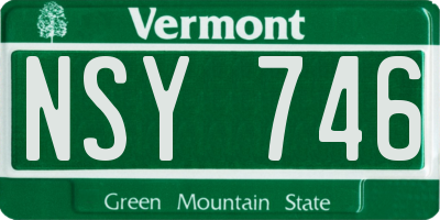VT license plate NSY746
