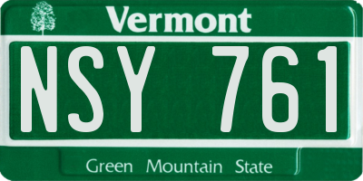 VT license plate NSY761