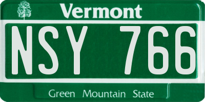 VT license plate NSY766