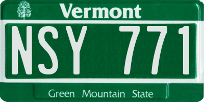VT license plate NSY771