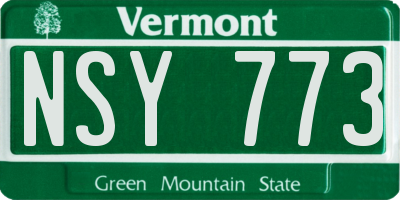 VT license plate NSY773