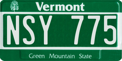 VT license plate NSY775