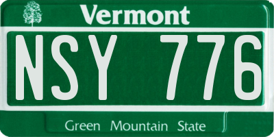 VT license plate NSY776