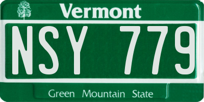 VT license plate NSY779