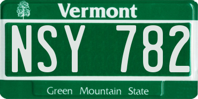 VT license plate NSY782