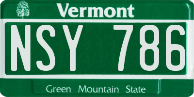 VT license plate NSY786