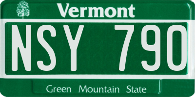 VT license plate NSY790