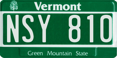 VT license plate NSY810