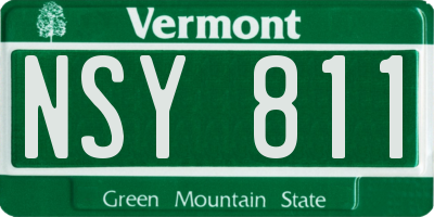 VT license plate NSY811