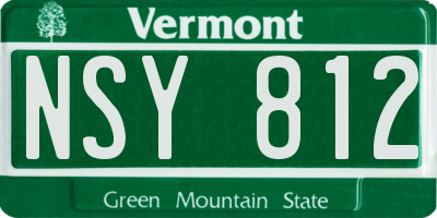 VT license plate NSY812