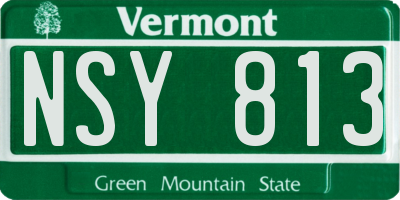 VT license plate NSY813