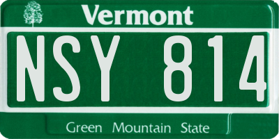 VT license plate NSY814