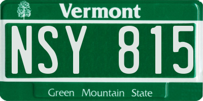 VT license plate NSY815