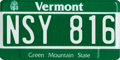 VT license plate NSY816