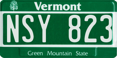 VT license plate NSY823