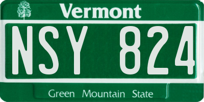 VT license plate NSY824