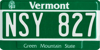 VT license plate NSY827