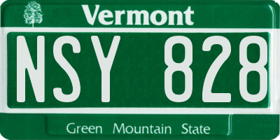 VT license plate NSY828