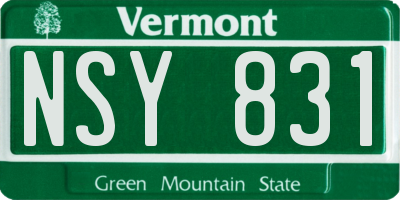 VT license plate NSY831
