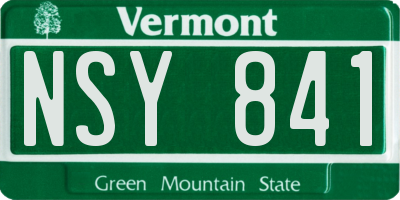 VT license plate NSY841